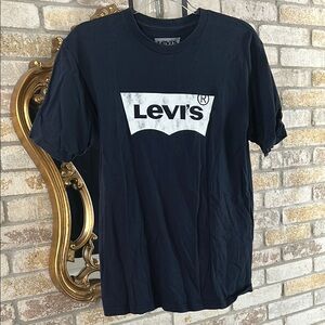 Levi's Men's Black T-Shirt White Logo Size M Medium